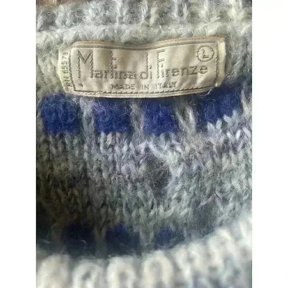 Vintage Marlina di Firenze Sweater Italy Italian Cropped Blue White Size M/L - Picture 3 of 5